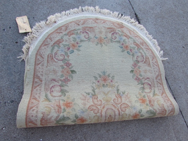 3' X 5' HAND WOVEN PERSIAN OVAL RUG - KERMAN PATTERN - NEEDS CLEANING