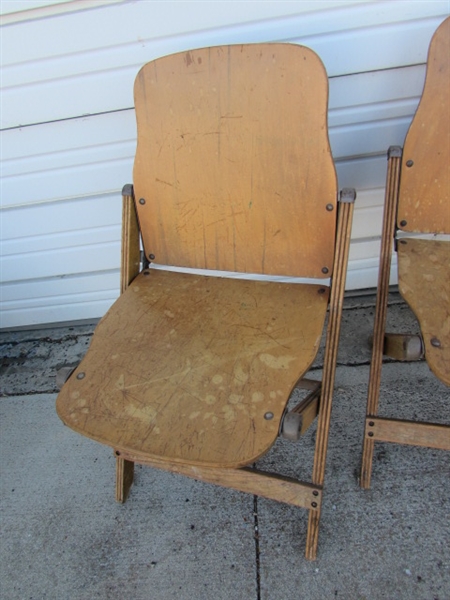 4 VINTAGE WOOD FOLDING CHAIRS