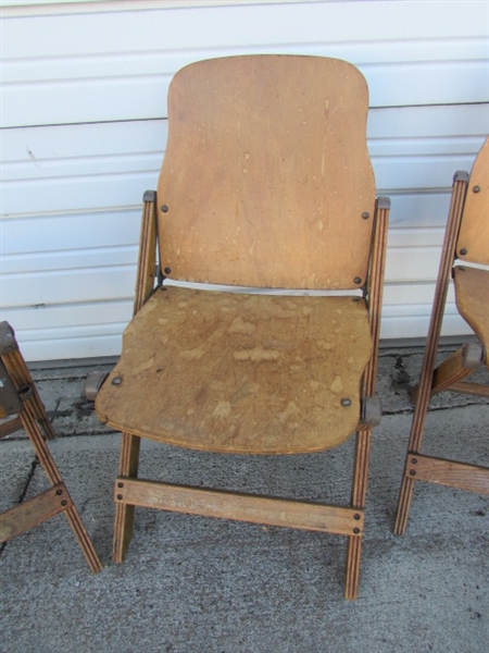 4 VINTAGE WOOD FOLDING CHAIRS