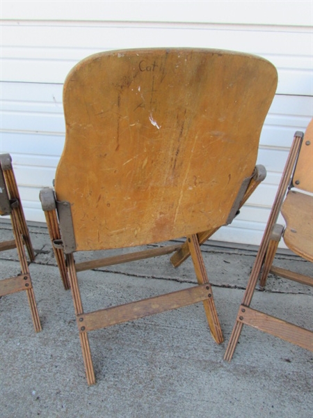 4 VINTAGE WOOD FOLDING CHAIRS
