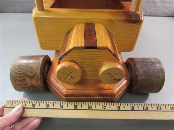 LARGE HAND CRAFTED WOODEN SEMI TRUCK