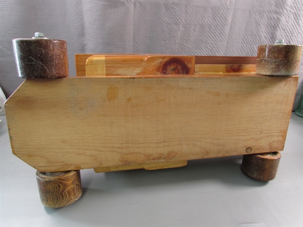 LARGE HAND CRAFTED WOODEN SEMI TRUCK