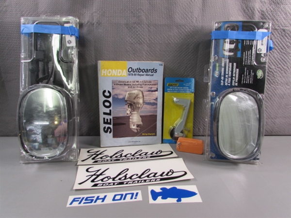 HONDA OUTBOARD REPAIR BOOK, CLAMP-ON TOWING MIRRORS, DECALS & MORE