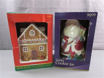 2 NEW HOLIDAY COOKIE JARS