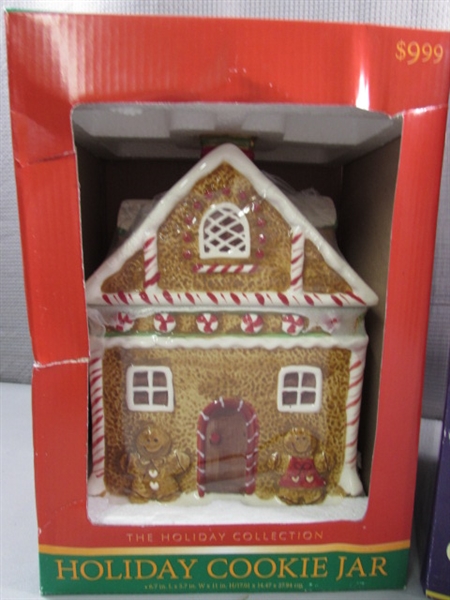 2 NEW HOLIDAY COOKIE JARS