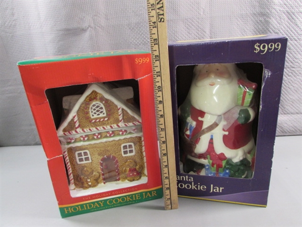 2 NEW HOLIDAY COOKIE JARS