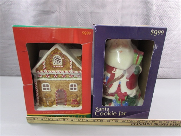 2 NEW HOLIDAY COOKIE JARS