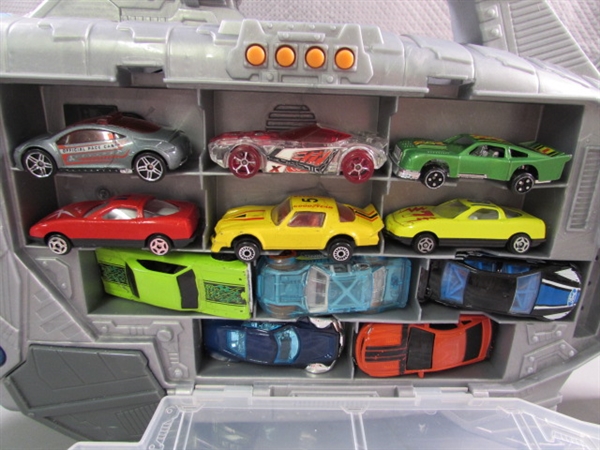 2 SHARK HOT WHEELS/MATCHBOX CAR CARRIERS W/CARS