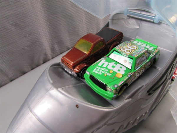 2 SHARK HOT WHEELS/MATCHBOX CAR CARRIERS W/CARS