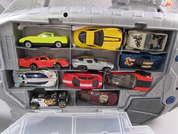 2 SHARK HOT WHEELS/MATCHBOX CAR CARRIERS W/CARS