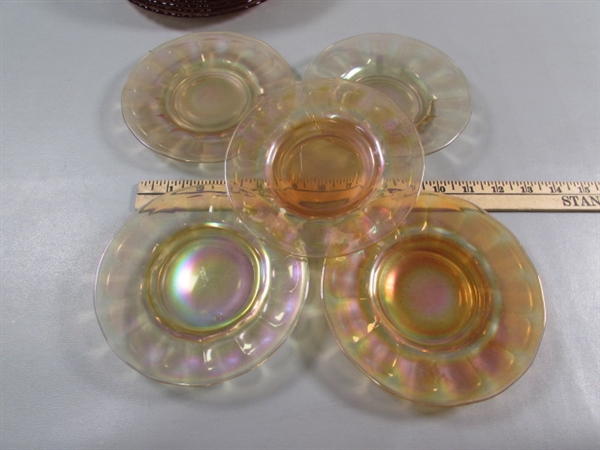AMBER & PINK DEPRESSION & CARNIVAL GLASS