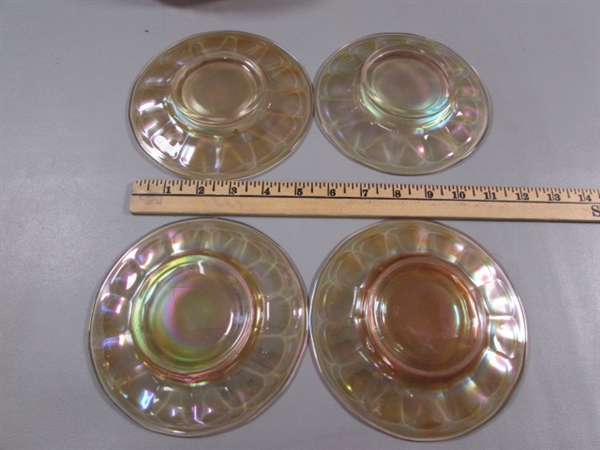 AMBER & PINK DEPRESSION & CARNIVAL GLASS