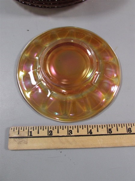 AMBER & PINK DEPRESSION & CARNIVAL GLASS