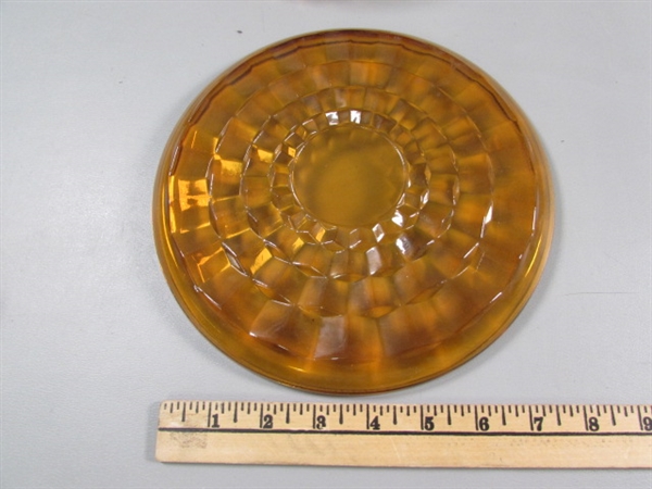 AMBER & PINK DEPRESSION & CARNIVAL GLASS