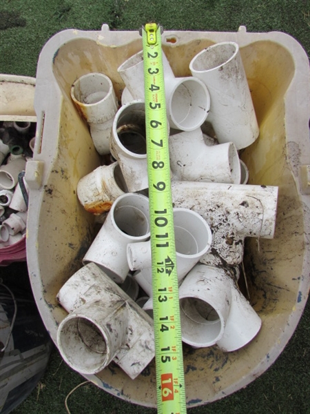 LOTS OF PVC PLUMBING SUPPLIES & BUCKETS