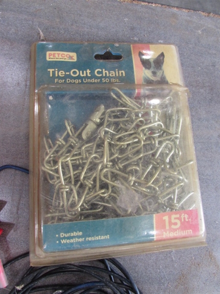 DOG TIE OUT CHAIN & CABLE & STAKES
