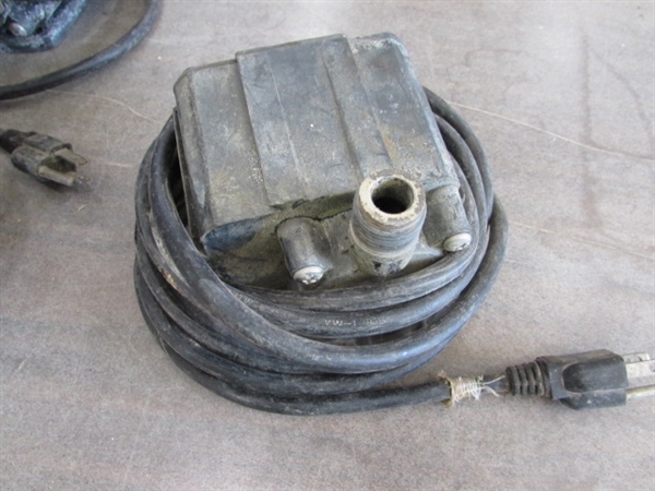 7 UTILITY PUMPS & 1 SUBMERSIBLE PUMP