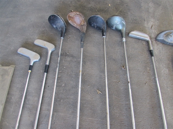 GOLF CLUBS, PUTTERS, TEES & BALLS