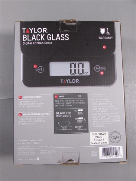 GLASS TAYLOR KITCHEN SCALE & BLACK & DECKER HAND MIXER