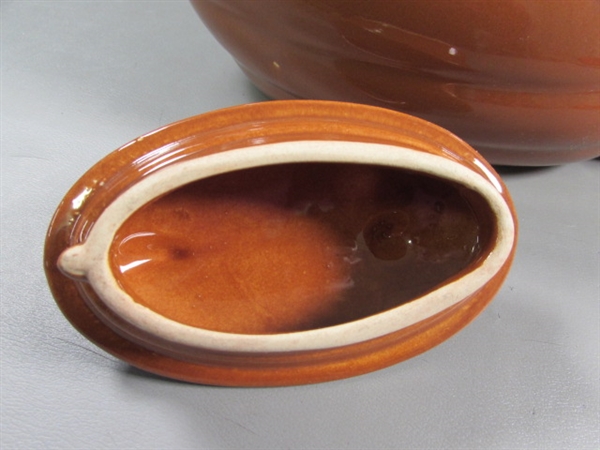 VINTAGE 'BAUER' ALADDIN TEAPOT - BURNT ORANGE/BROWN