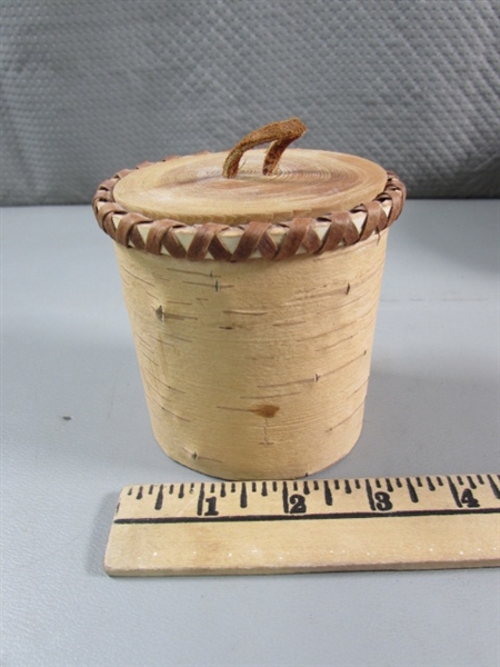 HANDCRAFTED BARK, LEATHER, & WOOD BOXES