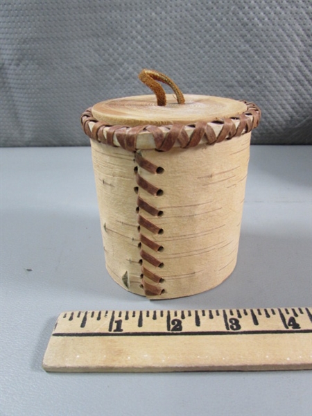 HANDCRAFTED BARK, LEATHER, & WOOD BOXES