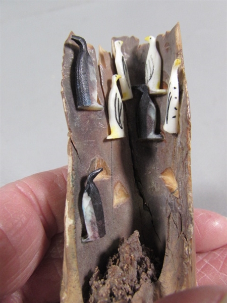 TINY HAND CARVED BONE ANIMAL FIGURINES & MORE