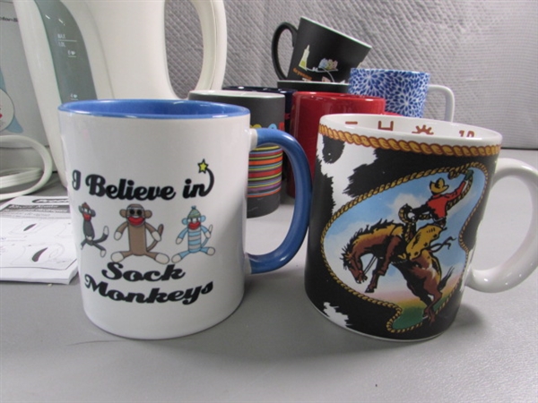 PROCTOR SILEX ELECTRIC KETTLE & MUGS