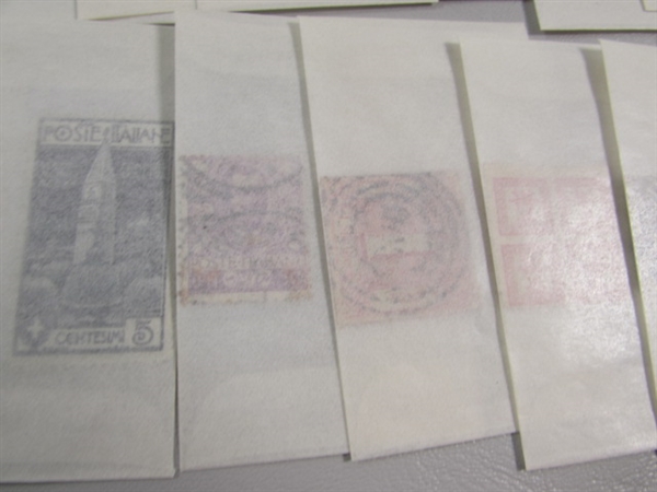 MIXED LOT OF POSTAGE STAMP SINGLES IN GLASSINE ENVELOPES #4