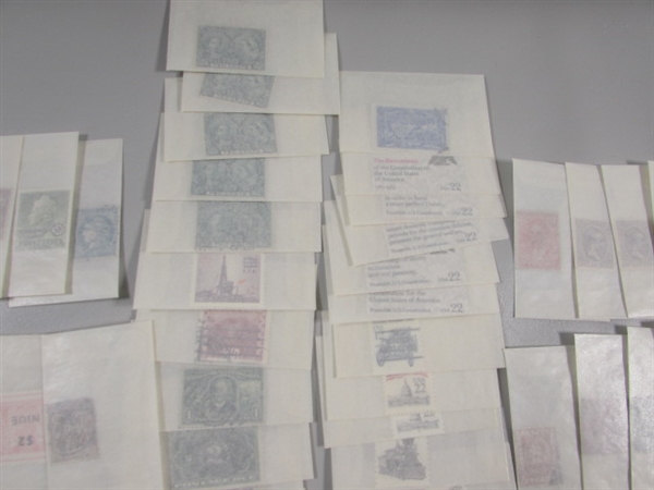 MIXED LOT OF POSTAGE STAMP SINGLES IN GLASSINE ENVELOPES #4