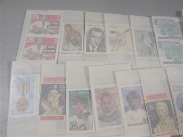 MIXED LOT OF POSTAGE STAMP SINGLES & SOME DOUBLES IN GLASSINE ENVELOPES #6