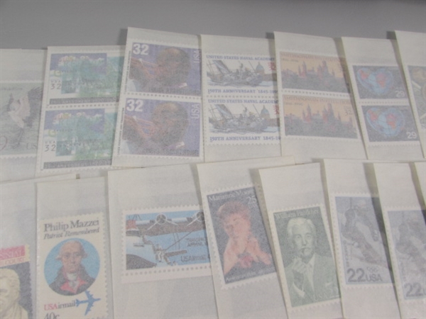 MIXED LOT OF POSTAGE STAMP SINGLES & SOME DOUBLES IN GLASSINE ENVELOPES #6
