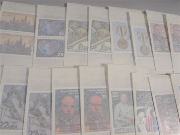 MIXED LOT OF POSTAGE STAMP SINGLES & SOME DOUBLES IN GLASSINE ENVELOPES #6
