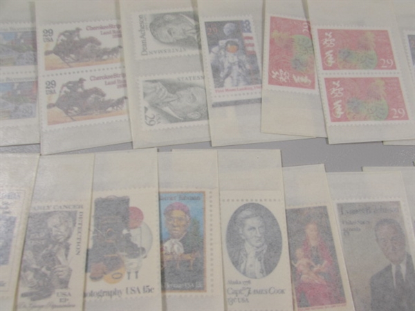MIXED LOT OF POSTAGE STAMP SINGLES & SOME DOUBLES IN GLASSINE ENVELOPES #6