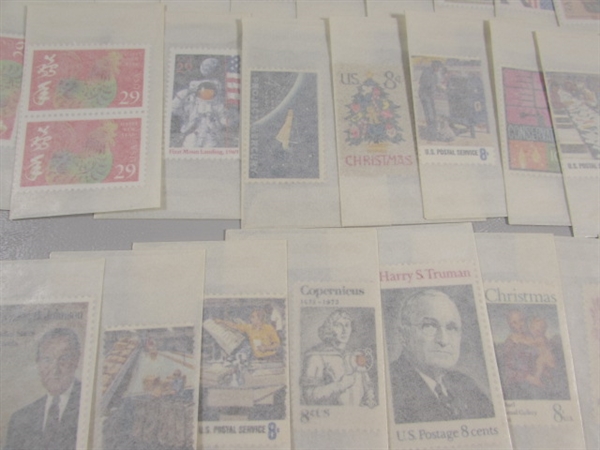 MIXED LOT OF POSTAGE STAMP SINGLES & SOME DOUBLES IN GLASSINE ENVELOPES #6