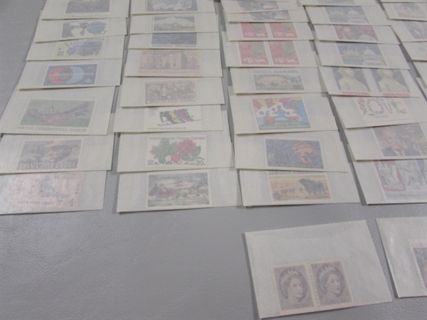 MIXED LOT OF POSTAGE STAMP DOUBLES & SINGLES IN GLASSINE ENVELOPES #7