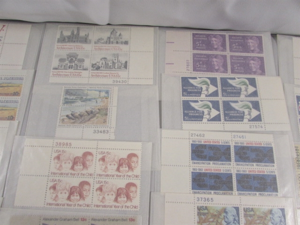 MIXED LOT OF US POSTAGE STAMP PLATE BLOCKS IN GLASSINE ENVELOPES ASST DENOMINATIONS #3