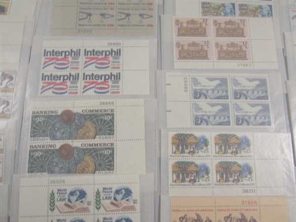 MIXED LOT OF US POSTAGE STAMP PLATE BLOCKS IN GLASSINE ENVELOPES ASST DENOMINATIONS #3