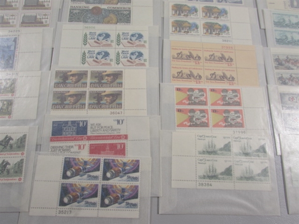 MIXED LOT OF US POSTAGE STAMP PLATE BLOCKS IN GLASSINE ENVELOPES ASST DENOMINATIONS #3