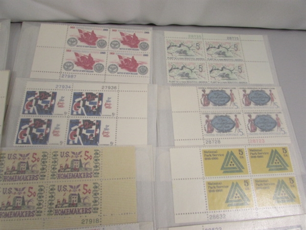 MIXED LOT OF US POSTAGE STAMP PLATE BLOCKS IN GLASSINE ENVELOPES ASST DENOMINATIONS #3