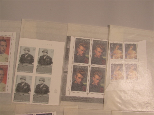 32 CENT US POSTAGE STAMP BLOCKS IN GLASSINE ENVELOPES-UNUSED