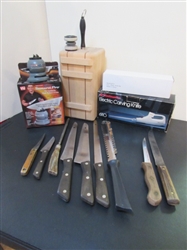 KNIFE BLOCK, KITCHEN KNIVES & SHARPENERS