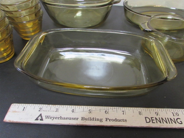 VINTAGE YELLOW MEXICAN GLASS DISHWARE