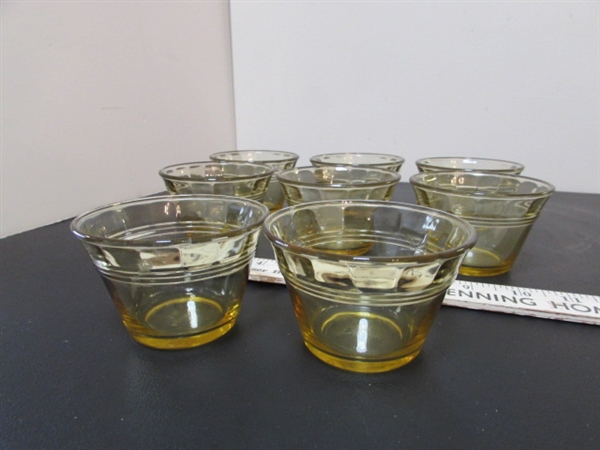 VINTAGE YELLOW MEXICAN GLASS DISHWARE
