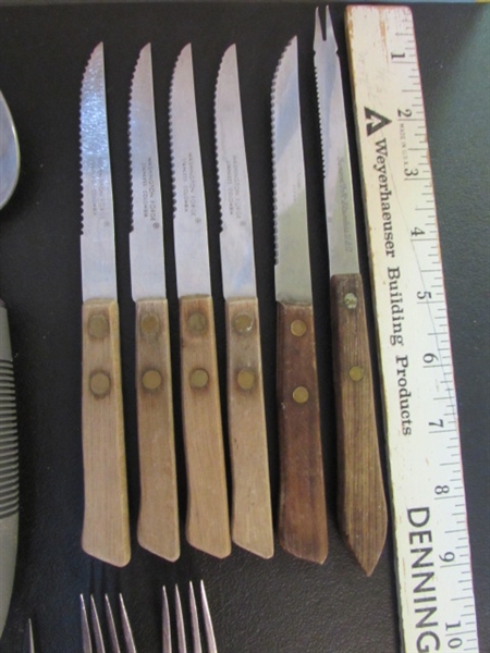 VINTAGE MIRACLE MAID STAINLESS FLATWARE & MISC PATTERNED EXTRAS