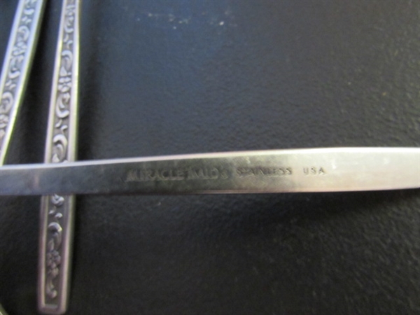 VINTAGE MIRACLE MAID STAINLESS FLATWARE & MISC PATTERNED EXTRAS