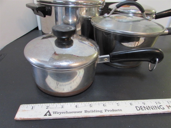 REVERWARE POTS & PANS & STEAMER BASKET