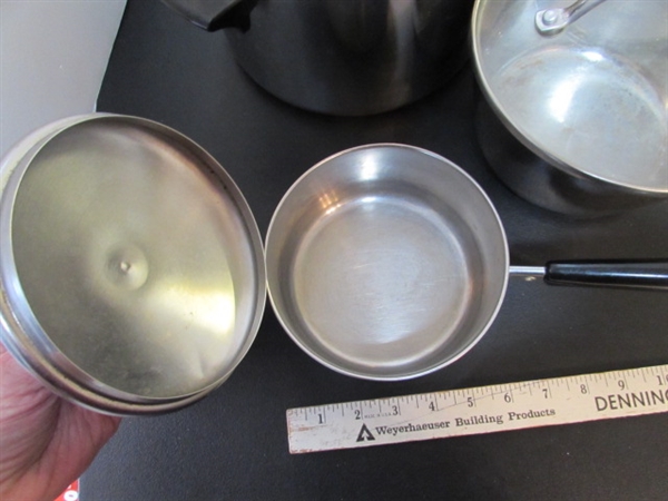 REVERWARE POTS & PANS & STEAMER BASKET