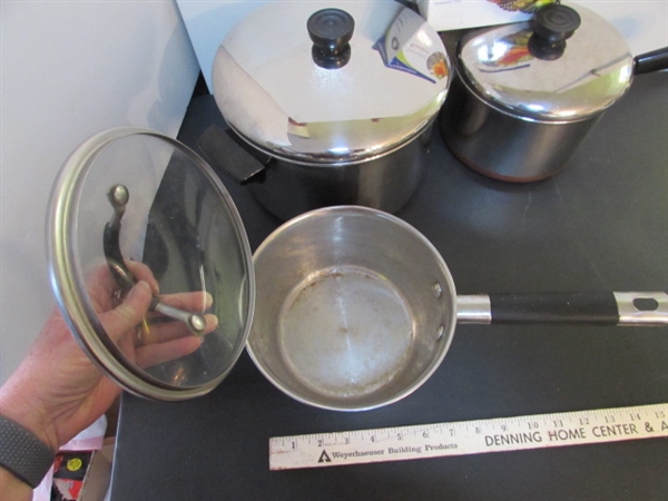 REVERWARE POTS & PANS & STEAMER BASKET