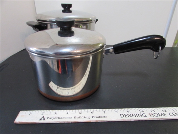 REVERWARE POTS & PANS & STEAMER BASKET